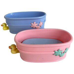2 Littlest Pet Shop Bathtub Pink Blue Yellow Ducky Duck Replacement Moving LPS